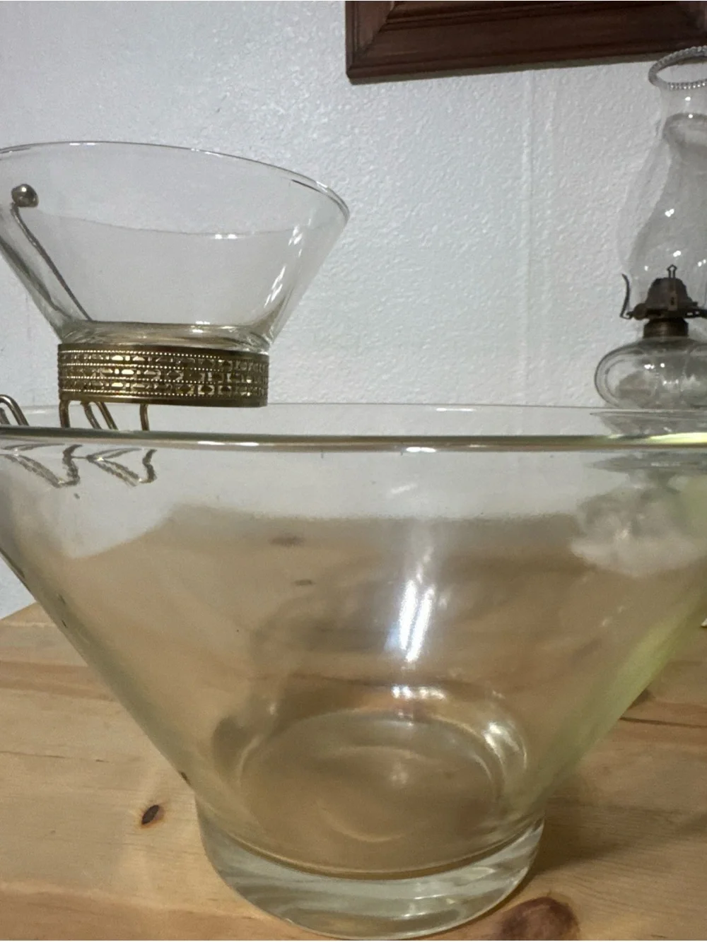 MCM Mid Century Modern Anchor Hocking Chip & Dip Glass Bowl Set